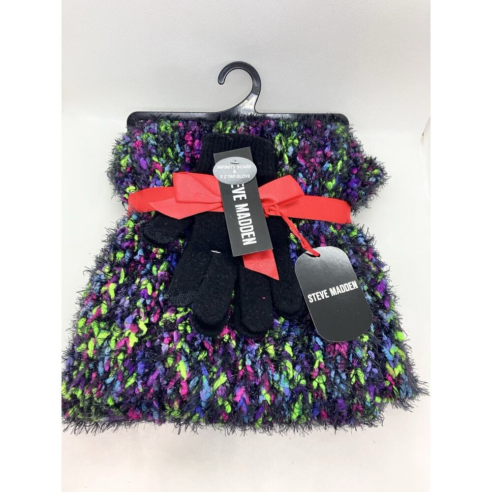 Steve Madden Infinity Scarf & Gloves 2 Pc Multicolor NWT